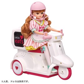 Takara Tomy Licca-chan Eats Otoke Scooter, 3.9 x 10.6 x 8.3 inches (10 x 27 x 21 cm), Ages 3 and Up