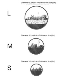 3 Pack Set Wall Planters,Modern Round Glass Wall Planter Succulent Planter Circle Iron Hanging Planter Vase for Herb,Small Cactus Perfect for Balcony, Room and Patio Decor (Coffee)