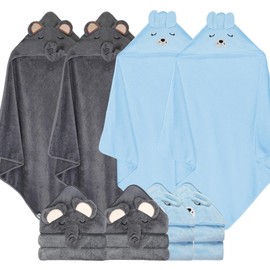 xpertwarm 4Pack Baby Towels, Soft Hooded Baby Towels for Newborn Toddler Bath Time, Baby Hooded Towel Set, UltraAbsorbent Toddler Bath Towels