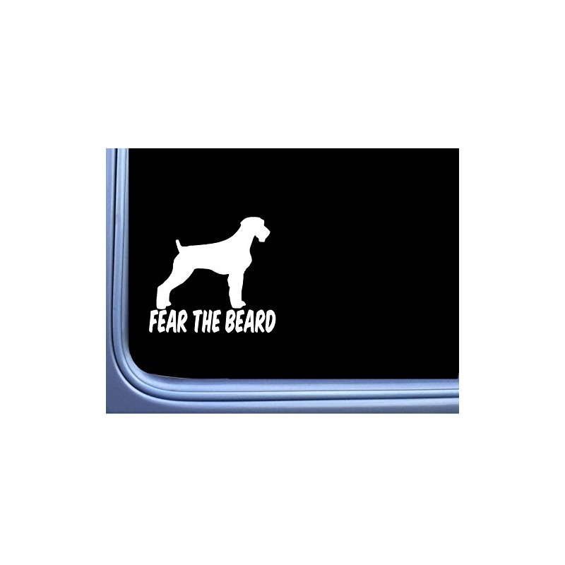 Fear The Beard German Wirehaired Pointer M341 6 inch Sticker