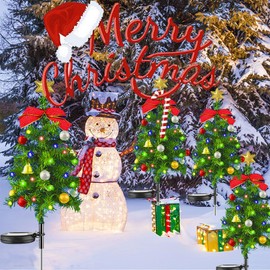 Dzannc Christmas Decoration Illumination Light, Outdoor, Waterproof, Solar, Embedded Bright, Auto-on, Off, Energy Saving, Lighting Decoration, Garden Light, Christmas Ornament, LED Light, Solar Light, Garden Atmosphere, Decoration Light, Set of 2 (Christ