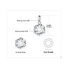 JewelryPalace Round Cut 1ct 2ct 3ct Cubic Zirconia Chain Pendant,
