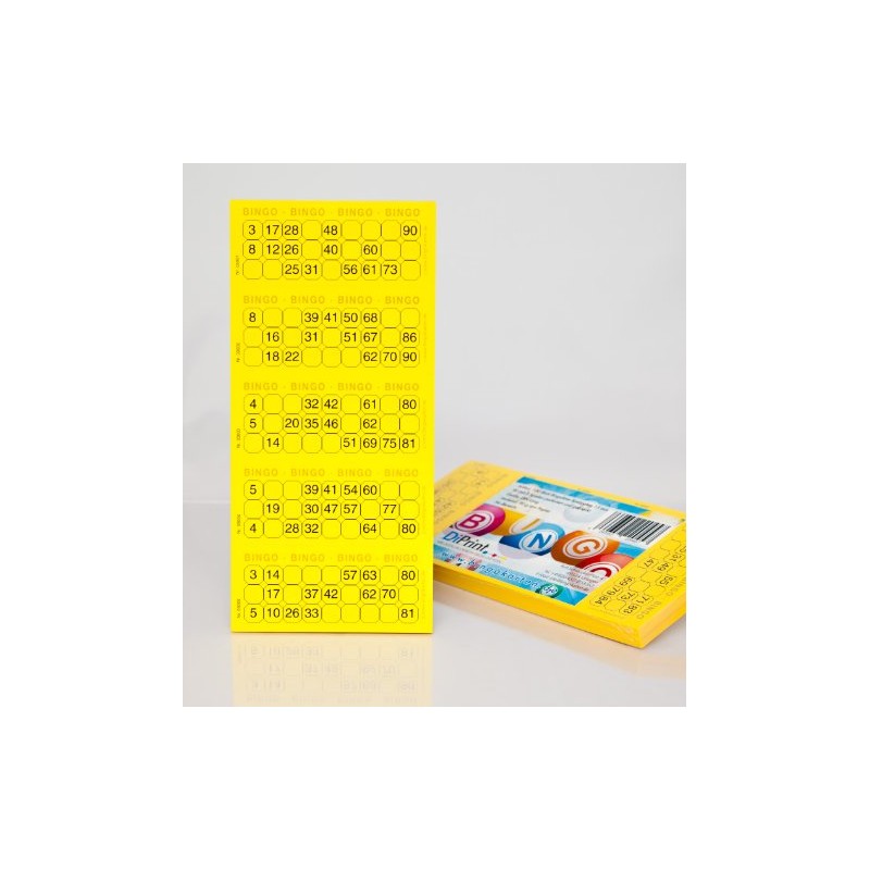 DiPrint Bingo Ticket Block System 15 of 90 Balls (Yellow)