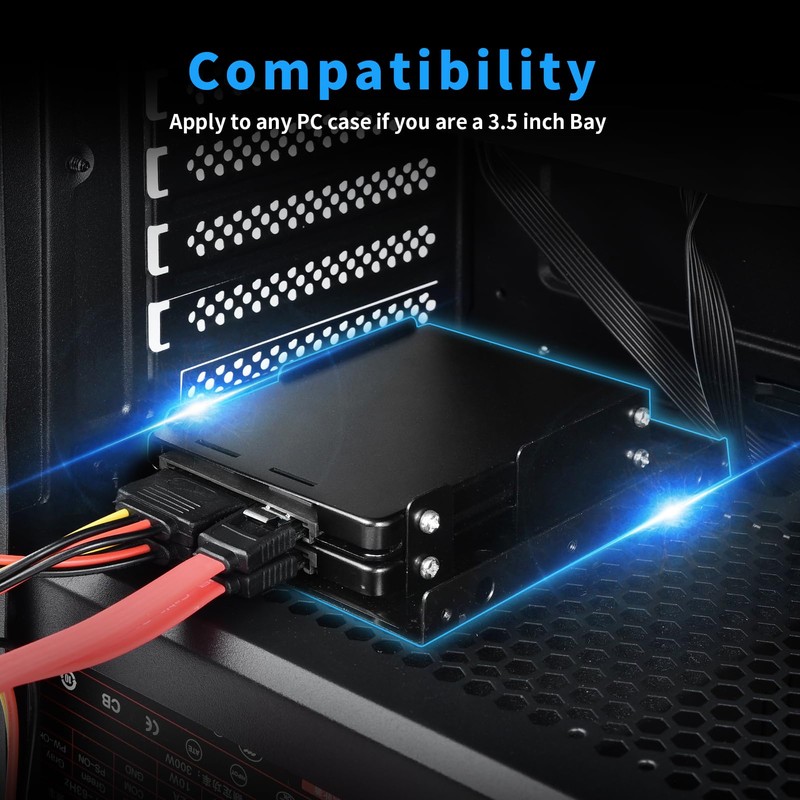 ELUTENG SSD Mounting Frame for 2 x 2.5 Inch to