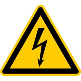 Sticker Warning Sign "Warning of Electrical Voltage" Film in Accordance with ISO 7010 W012 | SL 5-30 cm Made in Germany, Size: Diameter 10 cm