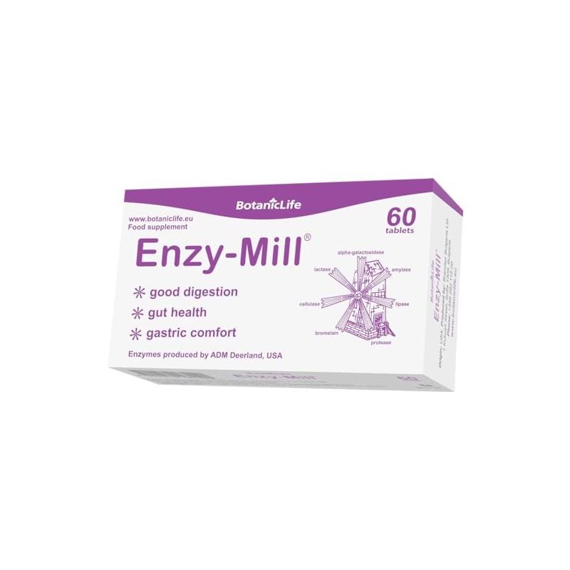 Enzy-Mill - Digestion Supplement with 7 Essential Enzymes - 60