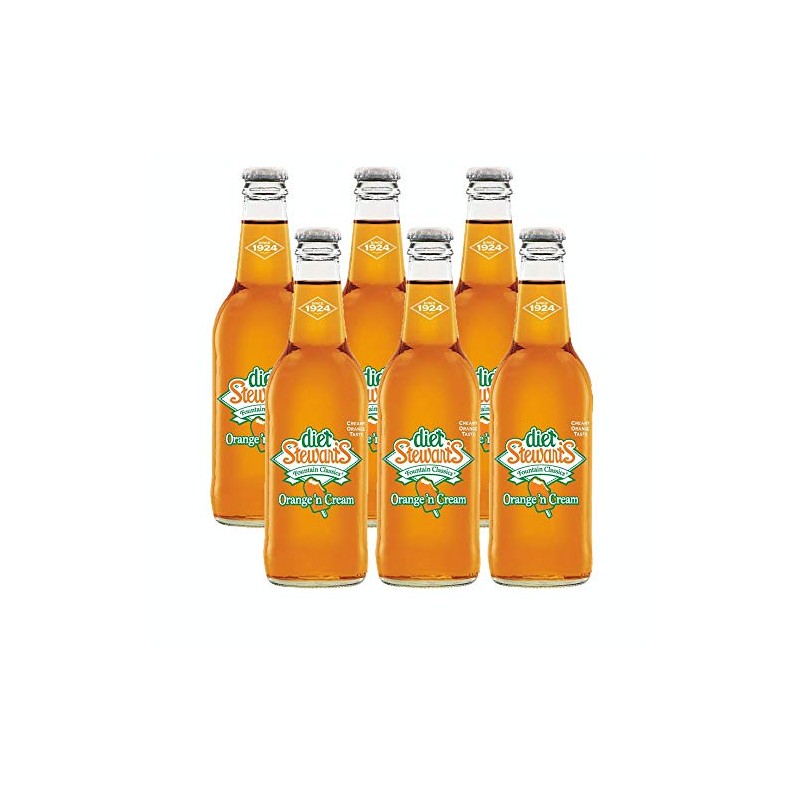 Stewart's Diet Orange N' Cream Soda, 12 Oz Glass Bottle
