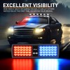 Nilight Red Blue 48LED Visor Strobe Lights Interior Windshield Emergency