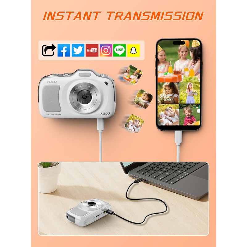 NBD 64MP Digital Camera with 4K Vlogging Capability, Plug &