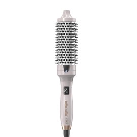 K&K Thermal Brush Heated Round Brush - Blowout Look Volumizer with 1.5 inch Heated Round for Hair Styler Tool Hair Straightener and Curler 2 in 1 Dual Voltage Temperture Contronal (Silver, 1.5 Inch)