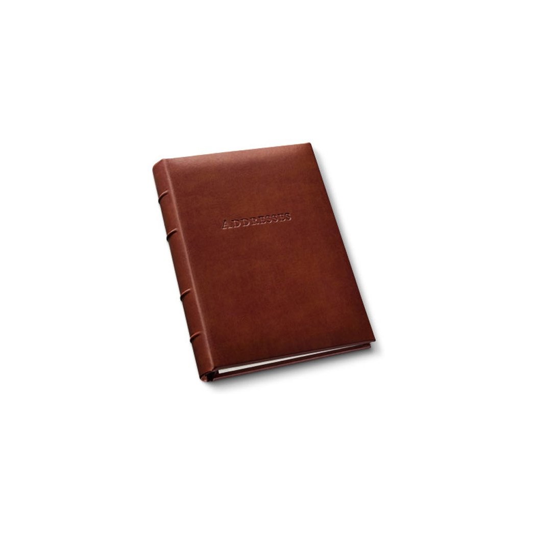 Leather Refillable Desk Address Book, by Gallery Leather, 9"x7" (Acadia Tan)