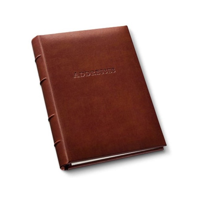 Leather Refillable Desk Address Book, by Gallery Leather, 9"x7" (Acadia Tan)