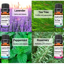 PURA D'OR Organic Sweet16 Essential Oils Set - 16x 10mL Wood Box Aromatherapy Gift Set - 100% Pure Therapeutic Grade for Relaxation and Wellness (Lavender, Rosemary, Turmeric, Ylang Ylang & More)