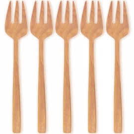 Nagao MLASS-40-SW Sao Wood Table Fork, 6.7 inches (17.0 cm), Set of 5, Natural Wood