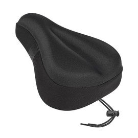 Bike Seat Cushion, Comfortable Bicycle Saddle Cover for Indoor and Outdoor Cycling, Padded Gel Cover for Exercise, Mountain & Road Bikes, Universal Fit for Peloton & Stationary Bikes (Black-S)