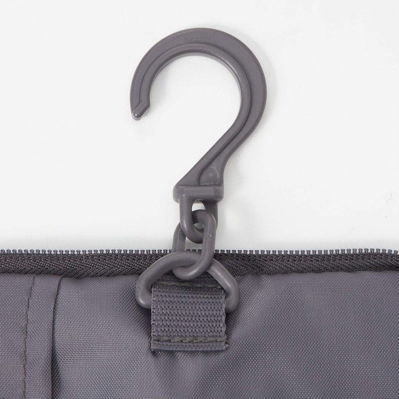 Muji 02868772 Polyester Hanging Toiletry Case (New), Gray, Approx. 6.3