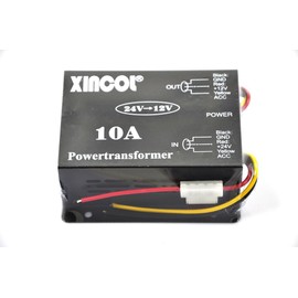 XINCOL® Car Power Amplifier DC/DC 24V to 12V Converter 10A 120W Step-Down Converter Buck Converter Portable Power Supply Modular Voltage Regulator with Full Protection RAM Wire