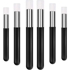 cepillo para polvo de limpieza de pestañas, 6 unidades, extensión de pestañas, champú suave, cepillo para polvo de maquillaje para quitar puntos negros, herramienta de lavado de nariz, cepillos de rímel de color negro y plateado