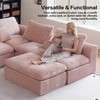 38.7" Large Square Ottoman, Cloud Pouf, Boneless, Dense Foam, Corduroy