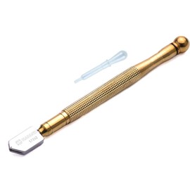 Edward Tools Glass Cutter Tool - Pencil Style Oil Feed Carbide Tip Cutter for Bottles, Mirror, Stainless Glass - 2mm to 12mm Thick Glass - Included Oil Filler