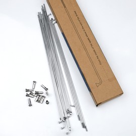 LUXU Pack of 36 14G J-curved bicycle spokes made of stainless steel, bicycle spokes with brass nipples, mountain bike steel spokes, for MTB wheel spokes, e-bike, downhill, trekking, city bikes (172 mm