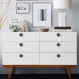 POFET Pack of 10 Ceramic Door Handles Vintage Pumpkin Cupboard Drawer Pulls Cabinet Handles Furniture Home Decoratin Black