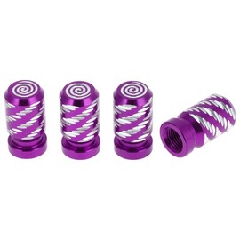 HOPESPANNER Tire Valve Stem Caps Decorative Purple Wings Pattern Tyre Valve Dust Covers 7x22mm Aluminum Alloy 4 Pcs