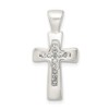 JewelryWeb 14.03mm 925 Sterling Silver Polished Crystal Religious Faith Cross Pendant Necklace-Pendant for Women