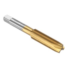 sourcing map Spiral Point Plug Threading Tap 1/2-20 UNF Thread, Ground Threads H2, High Speed Steel 6542, Titanium Coated, Screw Taps Tapping Bit for Thread Repair