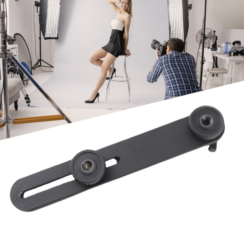 Akozon Dual Flash Bracket Extension Bar, Flash Bracket Tripod Mounting