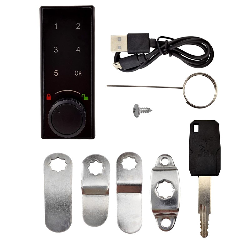 Flylin Electronic Cabinet Lock Kit, Keypad Door Lock with Handle