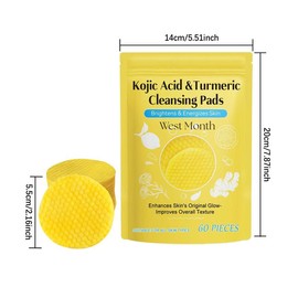 Turmeric Cleansing Pads, 60pcs/pack Gentle Moisturizing Facial Cleansing Pads, Facial Skin Care Pads, Skin Care Product for Women & Men