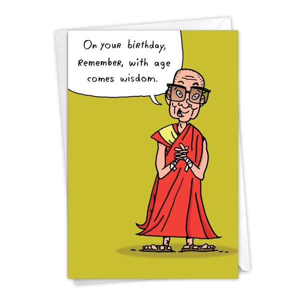 NobleWorks - Funny Birthday Greeting Card with 5 x 7 Inch Envelope (1 Card) Bday Age Wisdom 8576Z