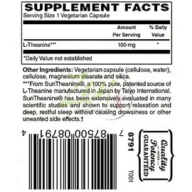 Zen Supplements - L-Theanine - Promotes Relaxation, Sleep & Mental Clarity associated with Stress 100 Mg 60-Vegcaps