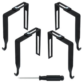 vibedor 4 Packs Adjustable Cubicle Hanger, Wall Hooks Metal Universal Door Hangers with Screwdriver Fit 1-3/8" to 3-1/2" for Hats, Clothes and Bags(Black)