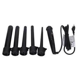85W 5 in 1 Professional Curling Iron Fast Heating Ceramic Hair Curler Iron Wand 100‑240V Black