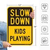GicnKeuz Slow Down Sign, 18 x 12 Inches Kids at