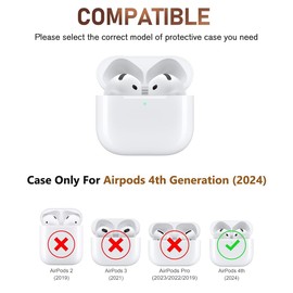 PHOEACC for Airpod 4 Case Cute Romantic Love Shell Pearl Protective Cover with Keychain Compatible with Airpods 4th Generation Case 2024 for Girls Women (Hot Pink Hearts)