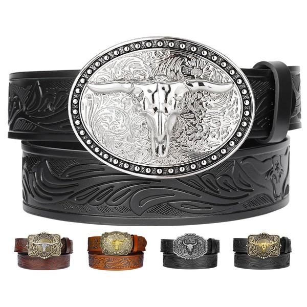 Kicoroiny - Cinturones occidentales de piel para mujer y hombre,