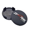 4 x Alutec Shark Hub Cap, 60 mm, Black (N23)