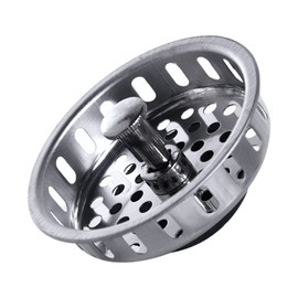 Stainless Steel Kitchen Sink Basket Strainer Replacement for US Standard Drains (3-1/2 Inch), Stainless Steel Body W/Large Neoprene Seal 1 Pack