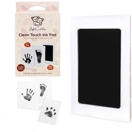Clean Touch Hand and Footprint Kit - Ink Pad for Baby Hand and Footprints - Dog Paw Print Kit,Dog Nose Print Kit - Baby Footprint Kit, Clean Touch Baby Handprint Kit, Inkless Inkpad (Jet Black)