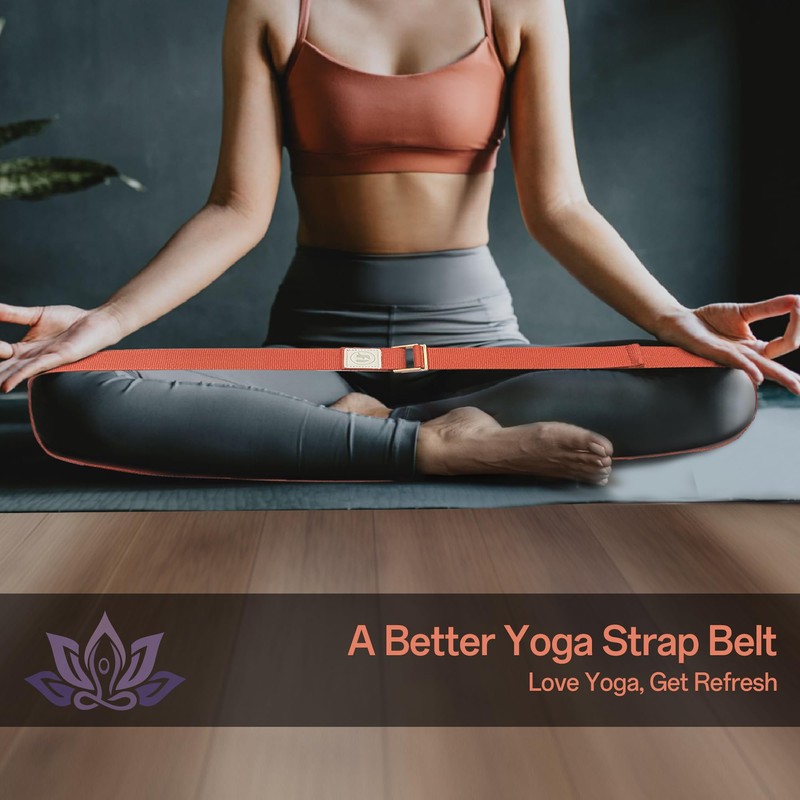 2PCS Yoga Straps 2.5M, Durable Cotton Yoga Straps for Stretching,
