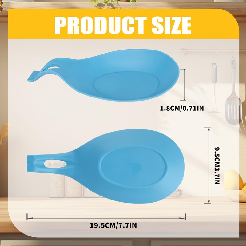 6 pcs Silicone Spoon Holders,Heat Resistant Spoon Rests Kitchen Utensils