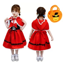 [Limspace] Halloween Costume, Children, Little Red Riding Hood, Halloween Costume, Cosplay Events, School Festivals, Girls, Red, Costume, Performance Clothes, Fairytales, Recitals, Christmas, Costume