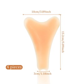 Jtuxcke 4 Pack Y Shape Concealer for Women, Underwear Guard Seamless Hider Camel Toe Concealer Insert Reusable Invisible Self-adhesive for Bikini Leggings Swimsuits Yoga Pants