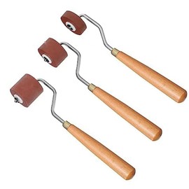 Fowecry Rubber Brayer Roller Paint Brush Ink Applicator Art Craft Oil Painting Tool for Printmaking (3Pcs)