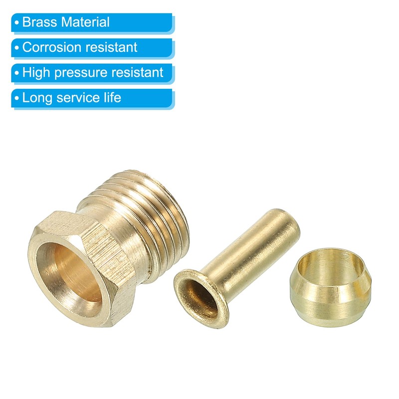PATIKIL Set of 20 Brass Compression Sleeves, Inserts and Nuts