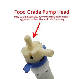 BRINGSMART Mini bomba de agua de grado alimenticio de 12 V 19 GPH Bomba de diafragma de bajo ruido, función autocebante, tubo de grado alimenticio, transferencia de agua dulce, bomba de corriente