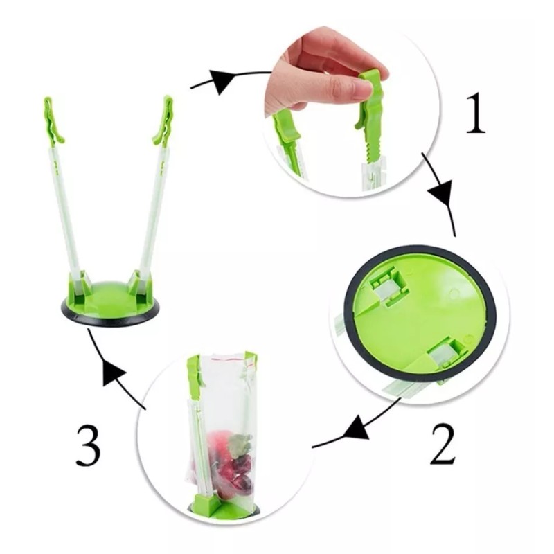 Estuchelandia Soporte Ajustable Bastidor Para Bolsas Ziploc Gadget Cocina